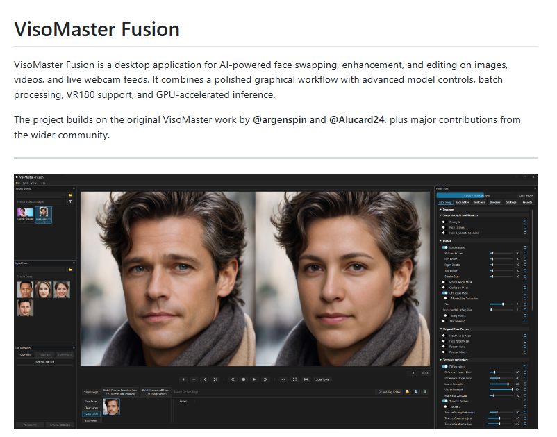 不用花钱的 AI 换脸方案 – VisoMaster-Fusion 批量视频图片换脸封面图