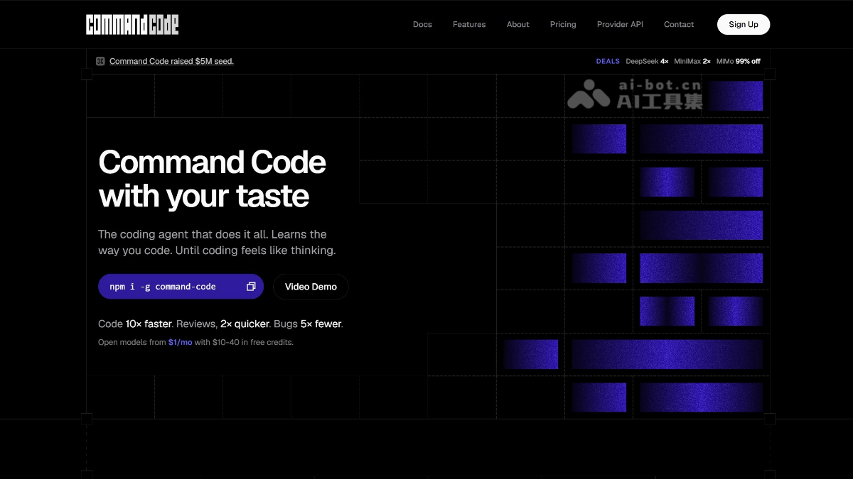 Command Code – AI 编程智能体，自动记录沉淀编码偏好封面图