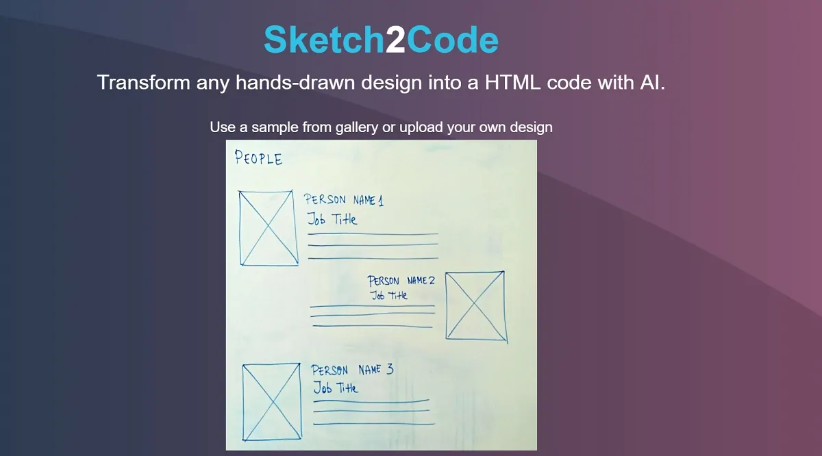 Sketch2Code 页面预览