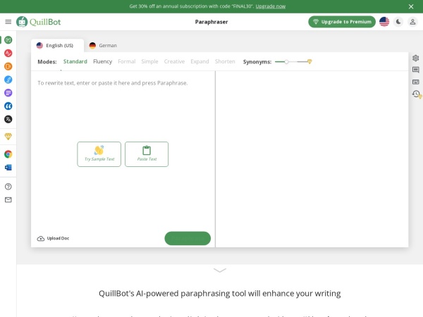 QuillBot 页面预览