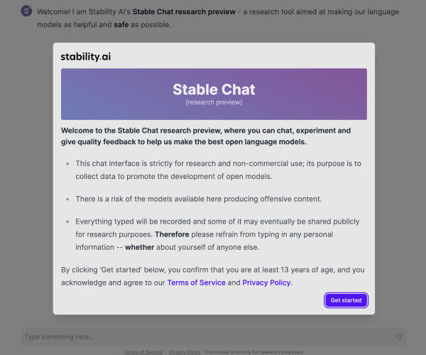 Stable Chat 页面预览