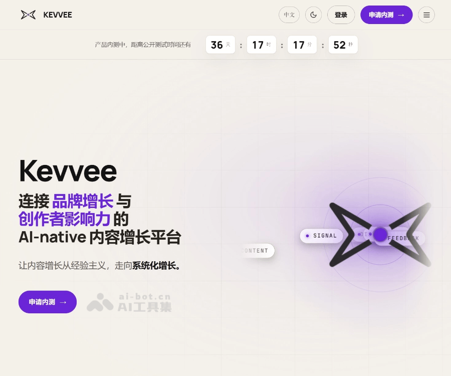 Kevvee 页面预览