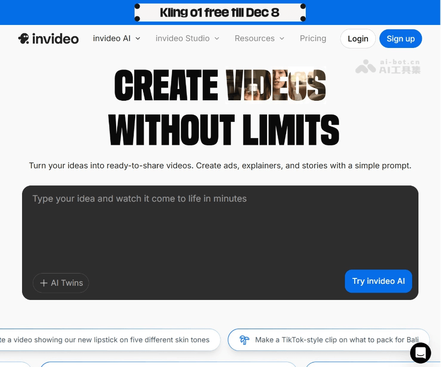InVideo AI 页面预览