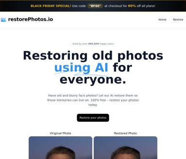 restorePhotos.io 页面预览