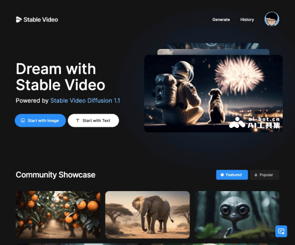 Stable Video 页面预览
