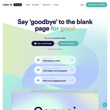 Copy.ai 页面预览