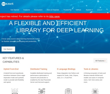 Apache MXNet 页面预览